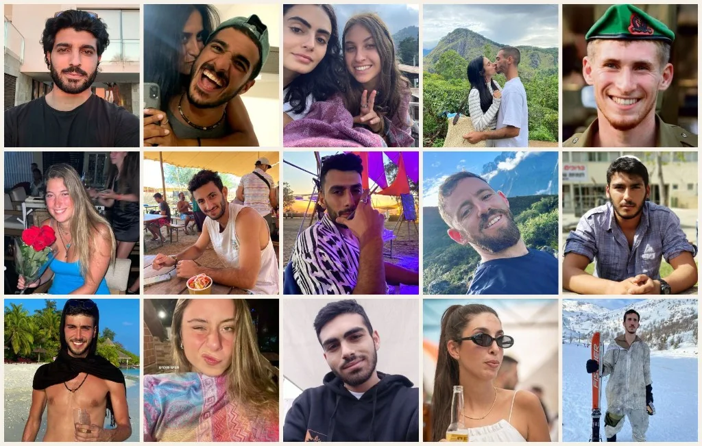 Collage of Nova festival lives remembered, each face honoured individually